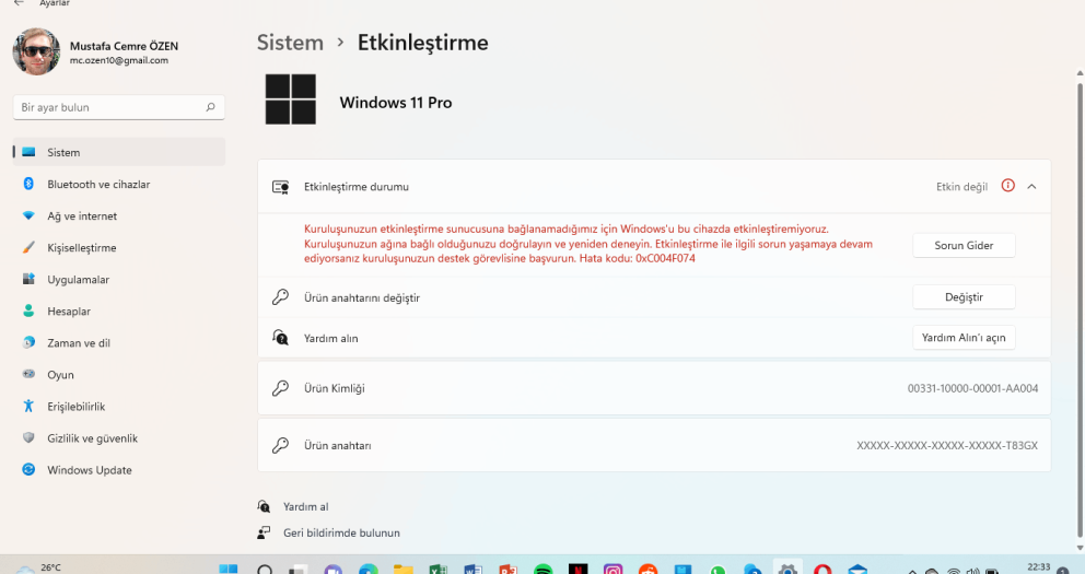 Windows 11 Pro Etkinleştirme Sorunu Nasıl Çözülür?