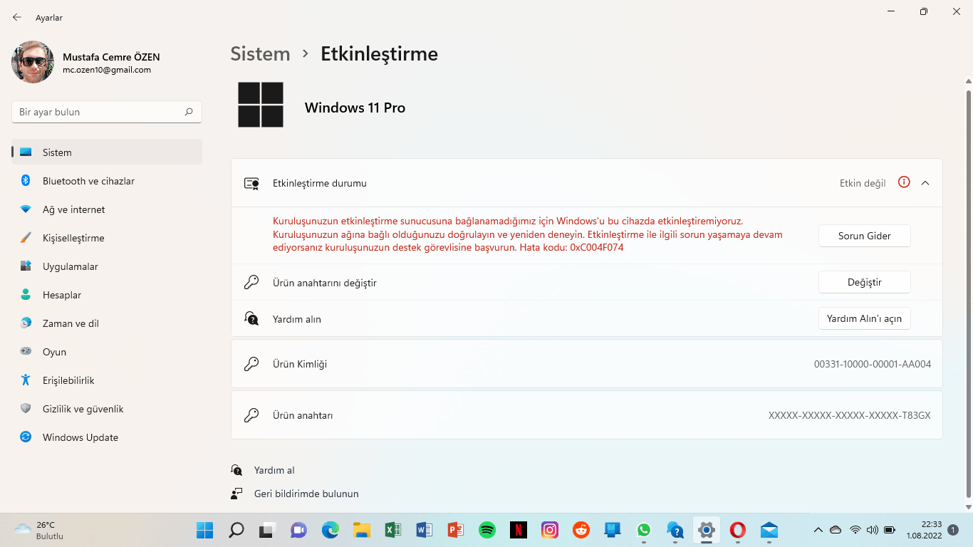 Windows 11 Pro Etkinleştirme Sorunu Nasıl Çözülür? Windows 11 Pro Etkinleştirme Sorunu Nasıl Çözülür?